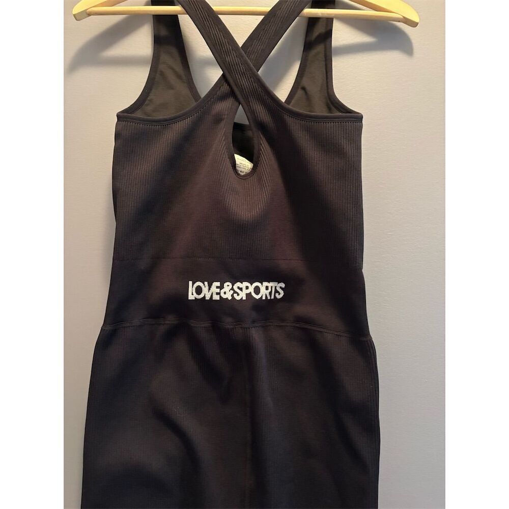 Love & Sports Women's Black XL Tank Bodysuit Crisscross Back Athleisure - Picture 4 of 6